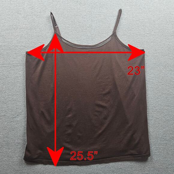 NWOT Catherines Suprema Collection Brown Tank 2XL/22 - 24W Shear Trim Neckline - Picture 6 of 6